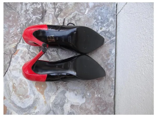 Michel Perry Tacones Negro Roja Crudo 