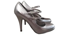 Miu Miu MIU Tacones MIU T.UE 36.5 Cuero Plata 