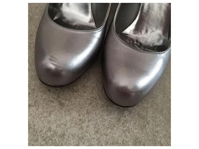 Miu Miu MIU Tacones MIU T.UE 36.5 Cuero Plata 