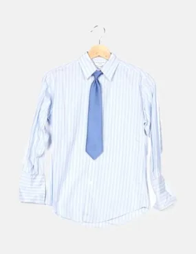 Neck & Neck Camisa azul rayas detalle corbata