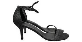 Negro Stuart Weitzman Tacones con tira al tobillo con purpurina Talla 39 