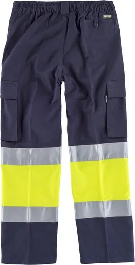 Pantalón combinado con cintura elástica Marino Amarillo