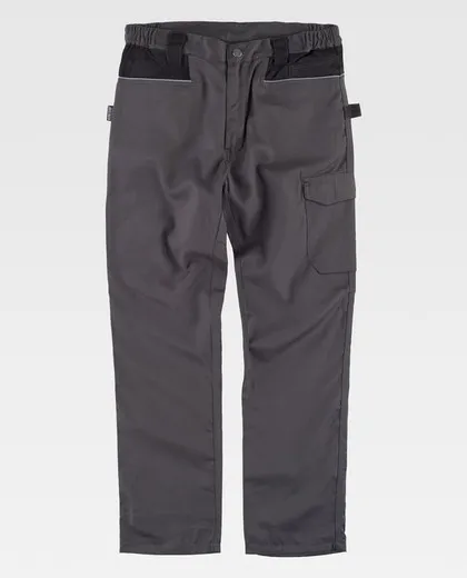 Pantalón multibolsillos con refuerzo Gris Oscuro / Negro