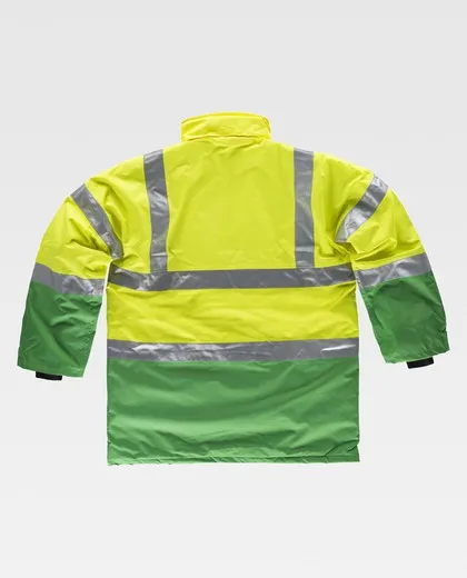 Parka combinada alta visibilidad Verde / Amarillo