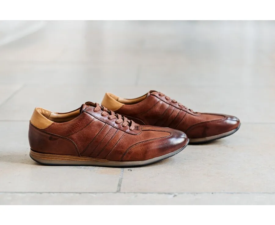 Patina Chocolate Men's Trainers - BOCKARA