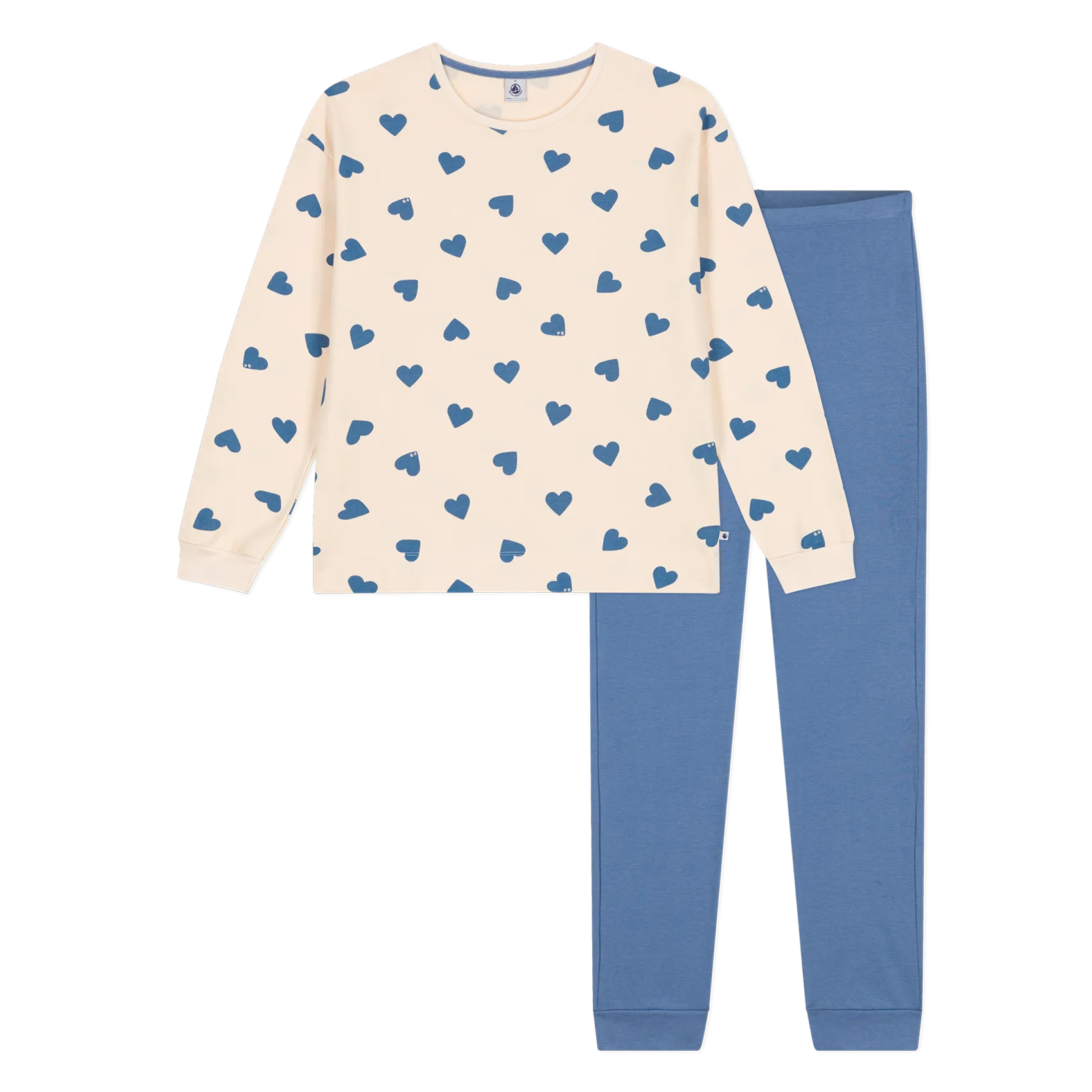 PETIT BATEAU Camiseta de pijama estampada de algodón en azul