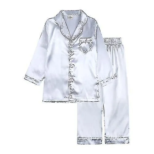 Pijama para niños Silk Satin Solid Button Down Pijama