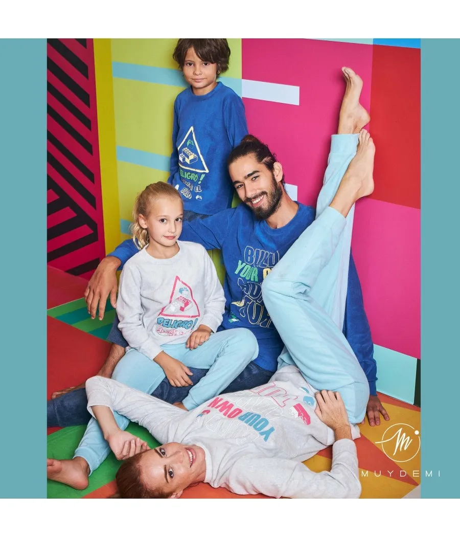 Pijama térmico niña invierno Muidemi gris Micropolar