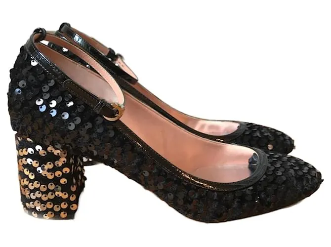 ROCHAS Tacones T.UE 37 cuero Negro 