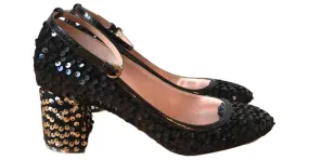 ROCHAS Tacones T.UE 37 cuero Negro 