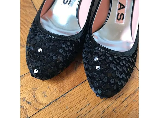 ROCHAS Tacones T.UE 37 cuero Negro 