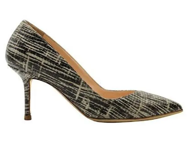 Rupert Sanderson Tacones en punta con textura en blanco y negro Multicolor 