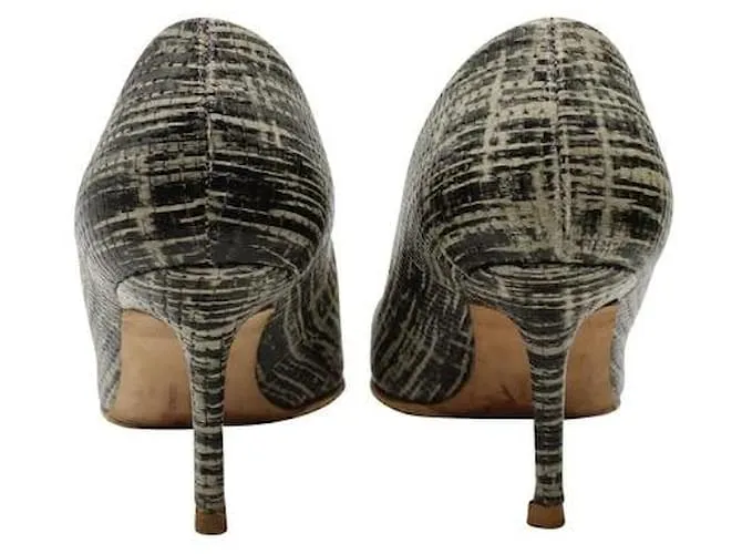 Rupert Sanderson Tacones en punta con textura en blanco y negro Multicolor 