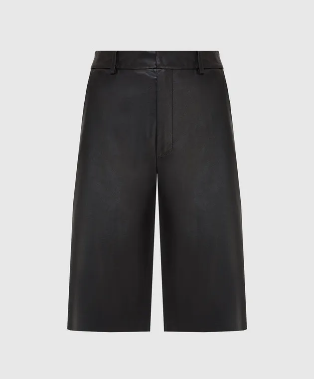 Simonetta Ravizza Black Leather Bermuda Shorts