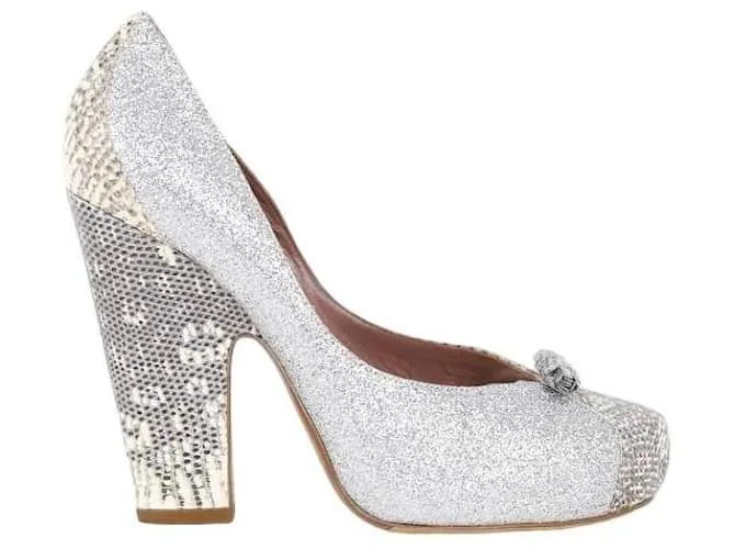 Tabitha Simmons Tacones de cuero Plata 