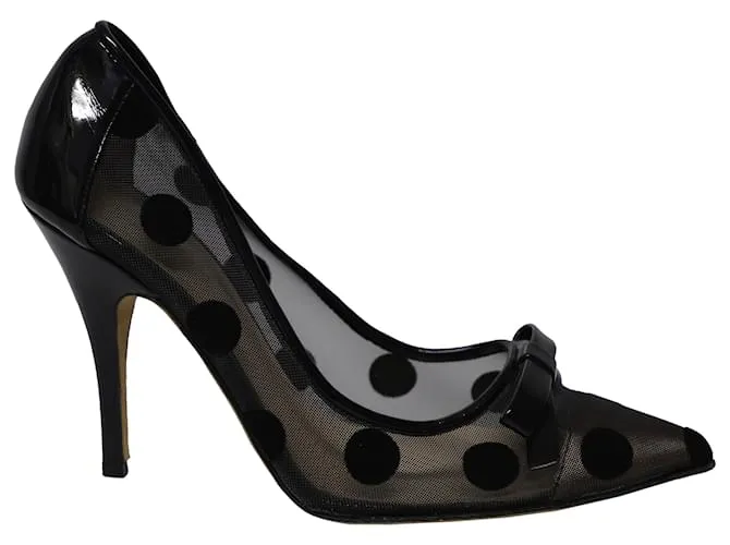 Tacones Kate Spade Lisa Polka Dot en seda negra Negro 