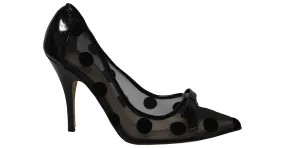 Tacones Kate Spade Lisa Polka Dot en seda negra Negro 