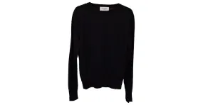 Thom Browne Jersey con cuello redondo en lana merino negra Negro 