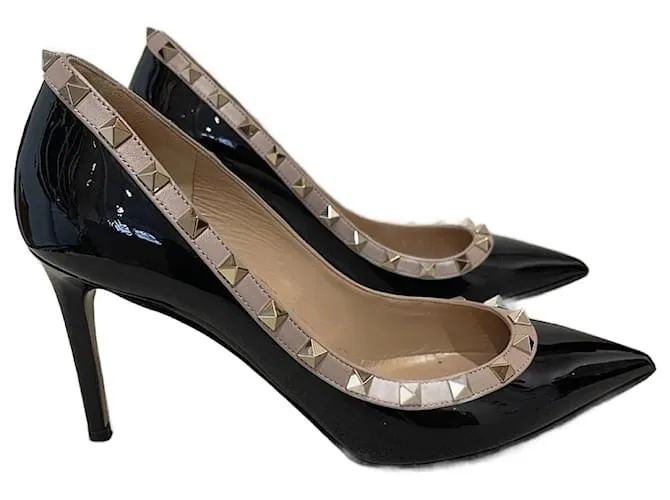 VALENTINO GARAVANI Tacones T.UE 38.5 Charol Negro 