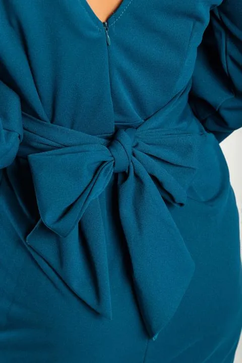 Vestido mini elegante Varsavia, petróleo