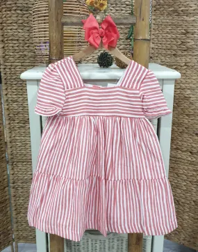 Vestido niña rayas roja R180913