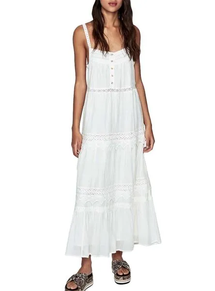 vestido pepe jeans mariana blanco para mujer