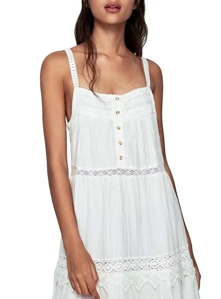 vestido pepe jeans mariana blanco para mujer