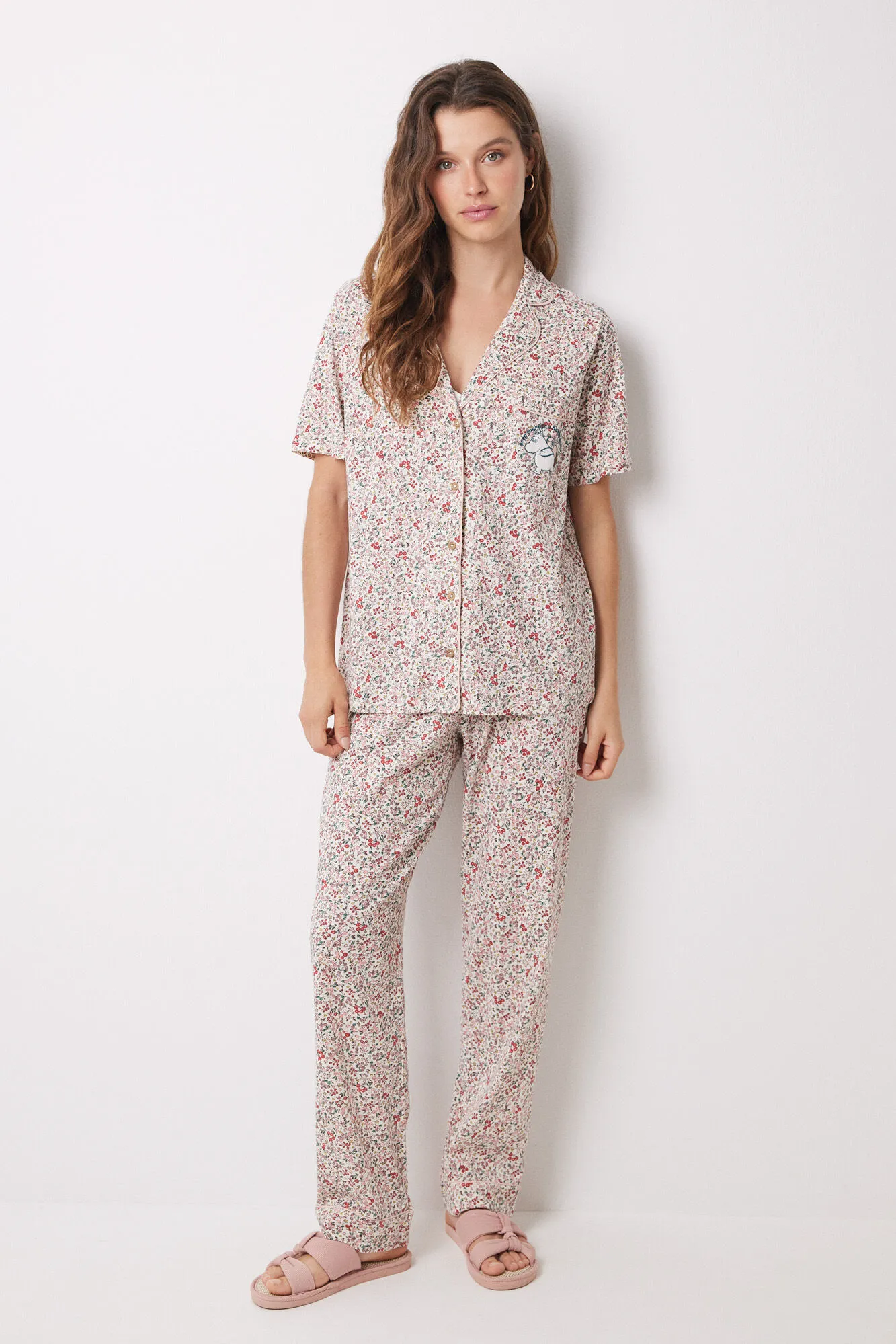 Women'secret Pijama camisero 100% algodón Moomin