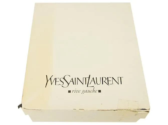 Yves Saint Laurent YSL Tribute Cuero marrón Punta redonda Plataforma Tacones Bombas 40,5 Castaño 