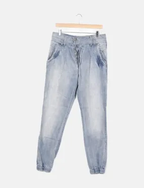 Zara Pantalón azul baggy