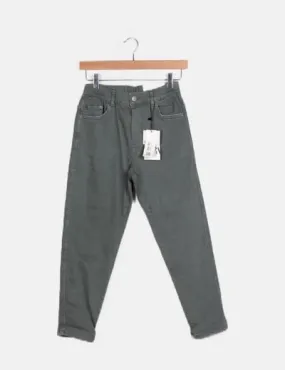 Zara Pantalón baggy verde